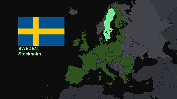 フラグスウェーデンヨーロッパ地図、 HDデスクトップの壁紙