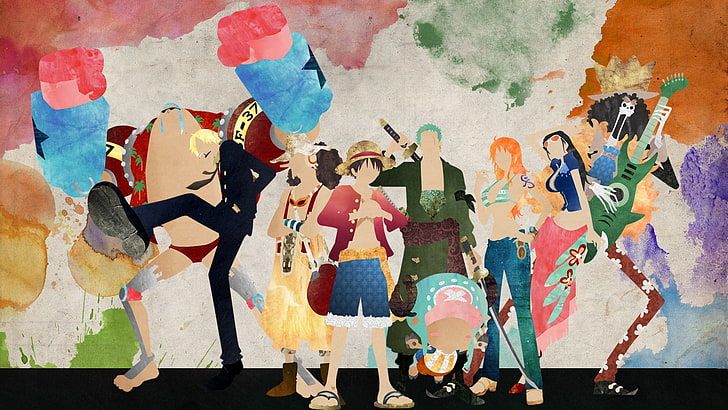 One Piece Staw Hat pirates digital wallpaper, One Piece, Monkey D. Luffy, Sanji, Usopp, Roronoa Zoro, Tony Tony Chopper, Nami, Nico Robin, Brook, HD wallpaper
