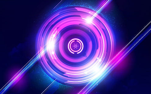 Лилаво HD, лилаво кръгла светлина, абстрактно, лилаво, HD тапет HD wallpaper