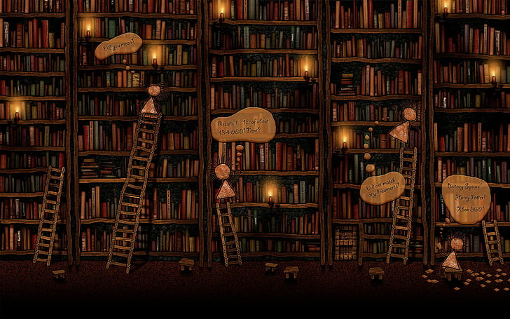 Bibliothek, Treppe, Bibliothek, Treppe, HD-Hintergrundbild