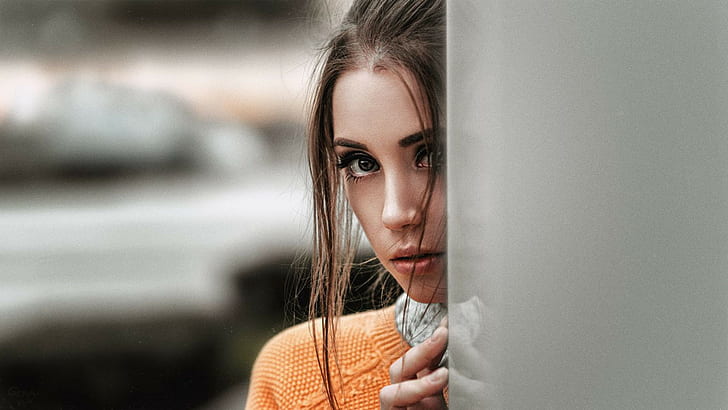 Ksenia Kokoreva, model, berambut cokelat, Georgy Chernyadyev, wanita, Wallpaper HD