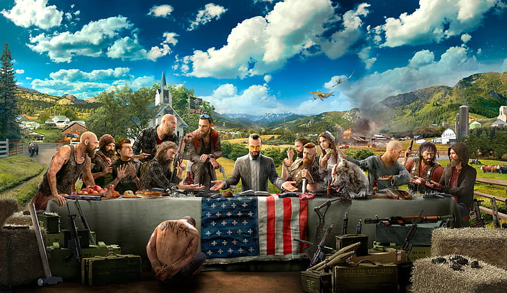 The Last Supper digitalt spel tapet, Far Cry 5, Key Art, 4K, 8K, HD tapet