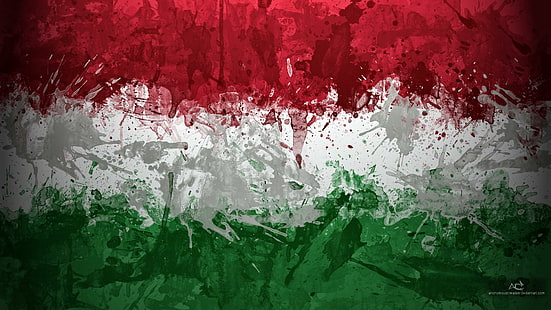 Bandera húngara de la Copa Mundial, bandera rayada horizontal verde, blanca y roja, copa mundial 2014, copa mundial, bandera húngara, húngara, bandera, Fondo de pantalla HD HD wallpaper