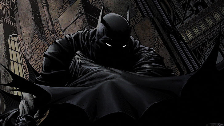 Batman illustration, DC Batman tecknad tapet, Batman, digital konst, serier, konstverk, The Dark Knight, HD tapet