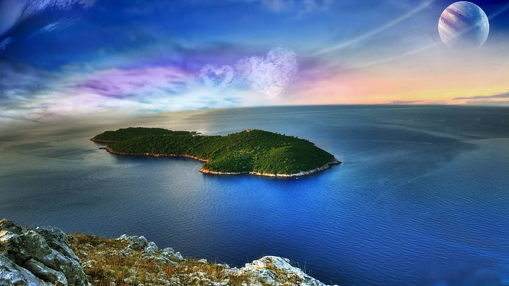 Fantasy Island-HD Desktop Wallpaper, green island, HD wallpaper