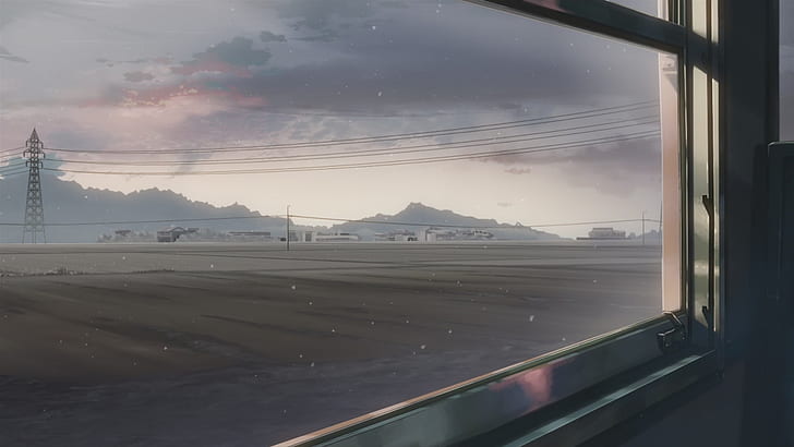 trains makoto shinkai 5 centimeters per second artwork vehicles anime window panes 1920x1080 wall Technology Windows HD Art , trains, Makoto Shinkai, HD wallpaper