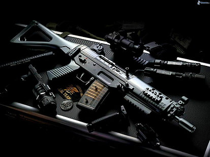 g36, gun, heckler, koch, military, rifle, weapon, HD wallpaper HD wallpaper