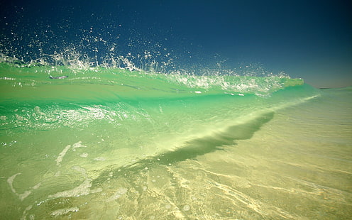 ocean waves, sea, nature, waves, water, HD wallpaper HD wallpaper