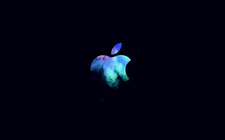 apple, mac, event, logo, dark, illustration, art, blue, HD wallpaper