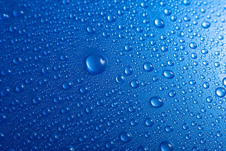 ilustrasi embun air, air, latar belakang, biru, Tetes, Wallpaper HD