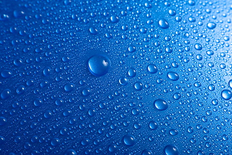 вода, роса, иллюстрация, вода, фон, синий, капли, HD обои HD wallpaper