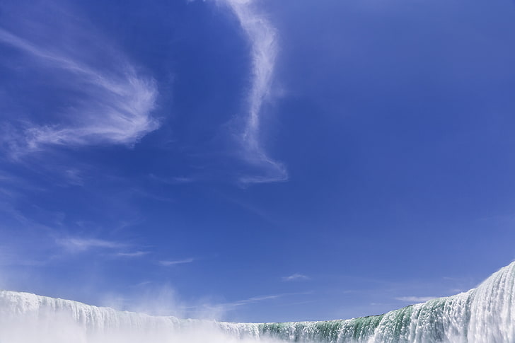 waterfalls, waterfall, sky, spray, cloud, HD wallpaper