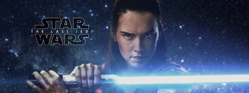 Sfondo di Star Wars, Star Wars: The Last Jedi, Star Wars, Rey (da Star Wars), spada laser, Sfondo HD HD wallpaper