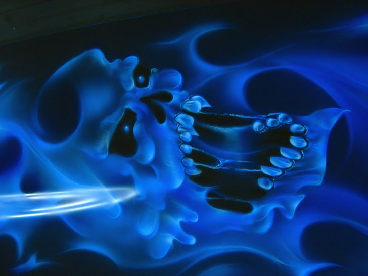 Blue fire skull Wallpapers Download  MobCup