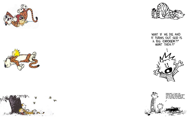 tecknad karaktär illustration, Calvin och Hobbes, HD tapet