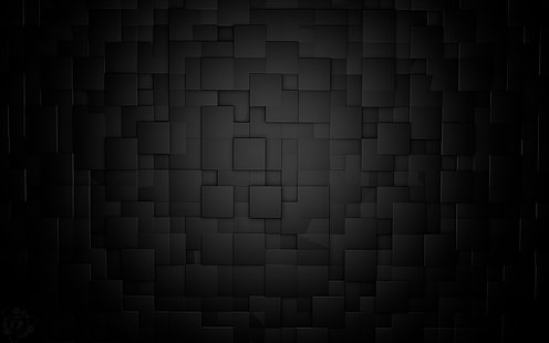 куб, черный, Cinema 4D, минимализм, HD обои HD wallpaper