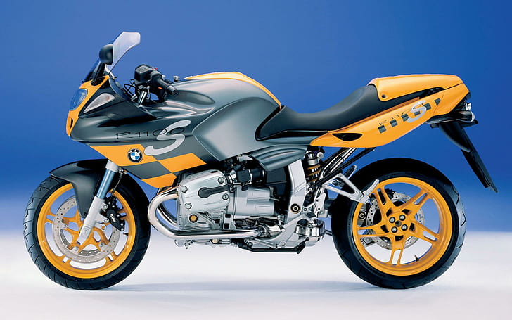 BMW R1100S, grey and yellow sports bike, motorcycles, 1920x1200, bmw r1100s, HD wallpaper