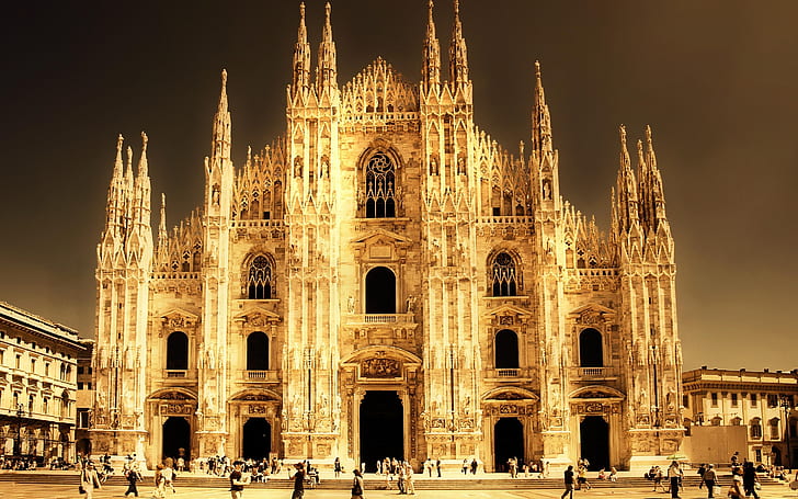 Cathedral in Milan, milan, milan cathedral, HD wallpaper