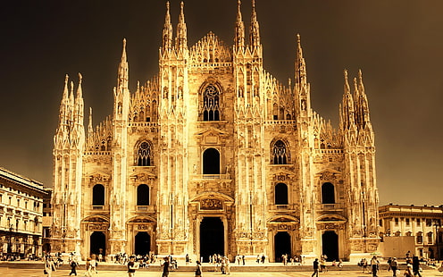 Cathédrale de Milan, Milan, la cathédrale de Milan, Fond d'écran HD HD wallpaper