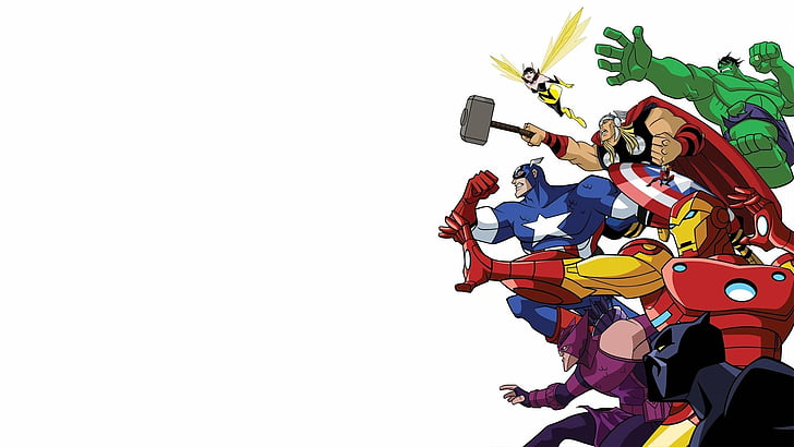 The Avengers, Avengers, Black Panther (Marvel Comics), Captain America, Hawkeye, Hulk, Iron Man, Thor, Wasp (Marvel Comics), Sfondo HD