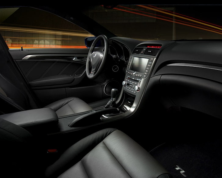 Acura, Tl, 2007, Salon, Black, Interior, Steering wheel, HD wallpaper