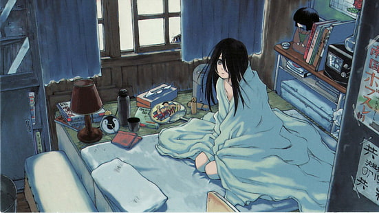 Kiri Komori - Sayonara, Zetsubou-Sensei, czarnowłosa karta anime, anime, 1920x1080, sayonara, zetsubou-sensei, kiri komori, Tapety HD HD wallpaper