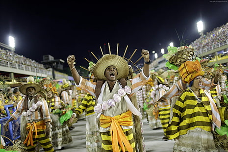 Рио де Жанейро, Бразилия, карнавал в Рио, HD тапет HD wallpaper