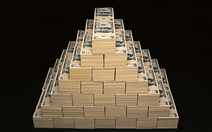 Banyak uang kertas dolar AS, dolar, uang, Kekayaan, latar belakang gelap, Wallpaper HD