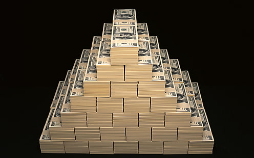 Lote de notas de dólar dos EUA, dólares, dinheiro, riqueza, fundo escuro, HD papel de parede HD wallpaper