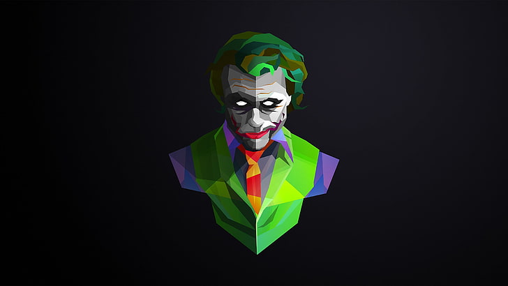 O papel de parede The Joker, Justin Maller, baixo poli, minimalismo, arte digital, Joker, HD papel de parede