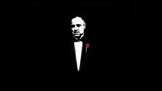father, Vito Corleone, movies, selective coloring, The Godfather, minimalism, HD wallpaper HD wallpaper