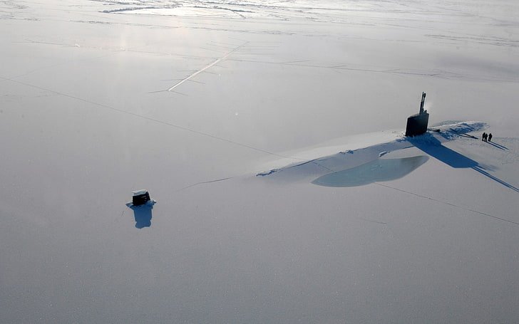 Арктический океан, лед, природа, атомные подводные лодки, фотография, подводная лодка, ВМС США, USS Annapolis, HD обои