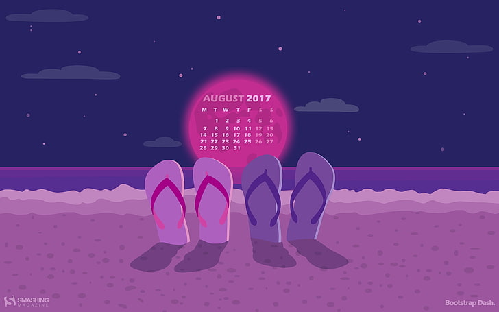 Noite de verão inesquecível-agosto de 2017 calendário .., HD papel de parede