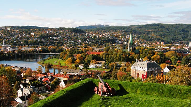 autumn, landscape, Norway, fall, Trondheim, HD wallpaper