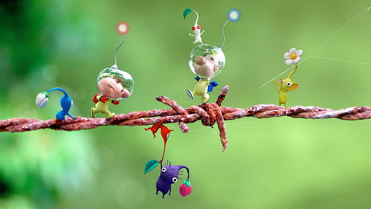 assorted-animal ornament illustration, pikmin, HD-Hintergrundbild