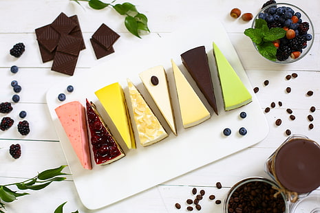 Beeren, Schokolade, Kuchen, Dessert, Käsekuchen, Schnitte, HD-Hintergrundbild HD wallpaper