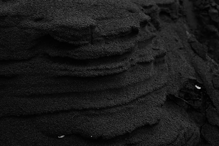 sand, black, grains, dark, texture, HD wallpaper