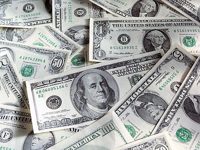 米ドル紙幣、お金、ドル、ドルの山、 HDデスクトップの壁紙 HD wallpaper