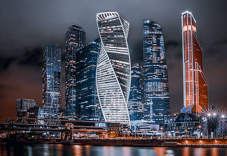 Gebäude, Lichter, Russland, Moskau, HD-Hintergrundbild HD wallpaper