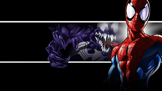 Ultimate Spider-Man, Spider-Man, Venom, HD wallpaper HD wallpaper