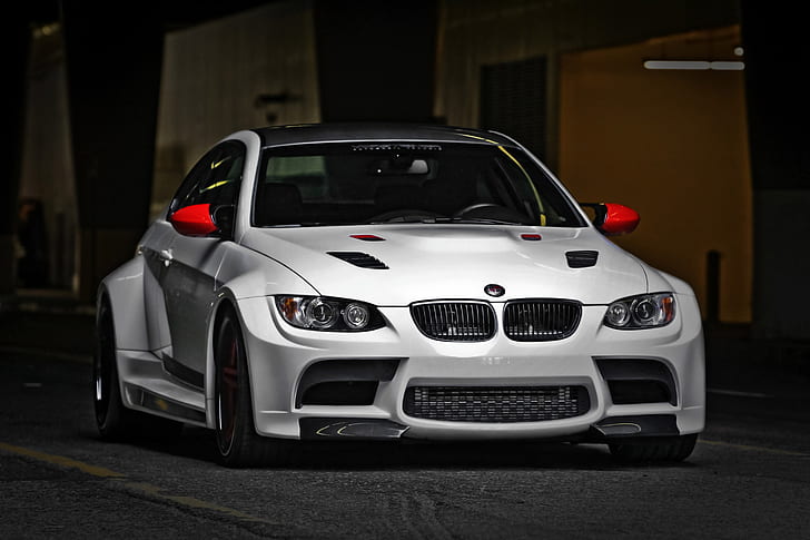 bmw m3 gtrs3, white, front view, sport, cars, Vehicle, HD wallpaper
