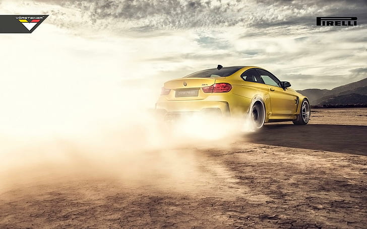 2014 Vorsteiner BMW M4 GTRS4 2, желтый Renault Coupe, Vorsteiner, 2014, GTRS4, ​​автомобили, HD обои