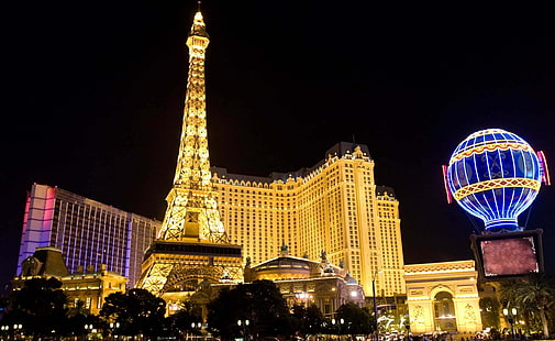 Las Vegas en la noche, Las Vegas Casino, EE. UU., Estados Unidos, Nevada, Noche, Vegas, Fondo de pantalla HD HD wallpaper