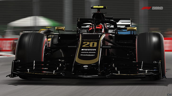Видеоигра, F1 2019, Haas VF-19, състезателна кола, HD тапет