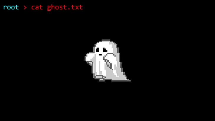 pixel art, pixel, fantasma, minimalismo, nero, scuro, radice, Linux, Sfondo HD