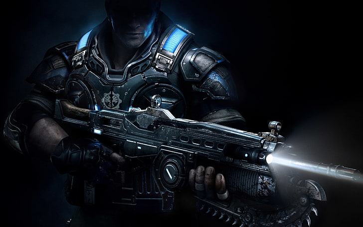 Gears of War, video games, weapon, fantasy weapon, render, Gears of War 4, artwork, HD wallpaper