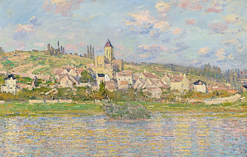 manzara, şehir, ev, resim, Claude Monet, Vétheuil, HD masaüstü duvar kağıdı HD wallpaper
