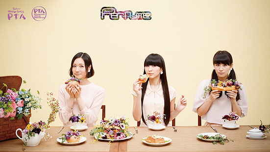Parfym (band), parfym, J-pop, blommor, smörgåsar, kvinnor, asiat, HD tapet HD wallpaper