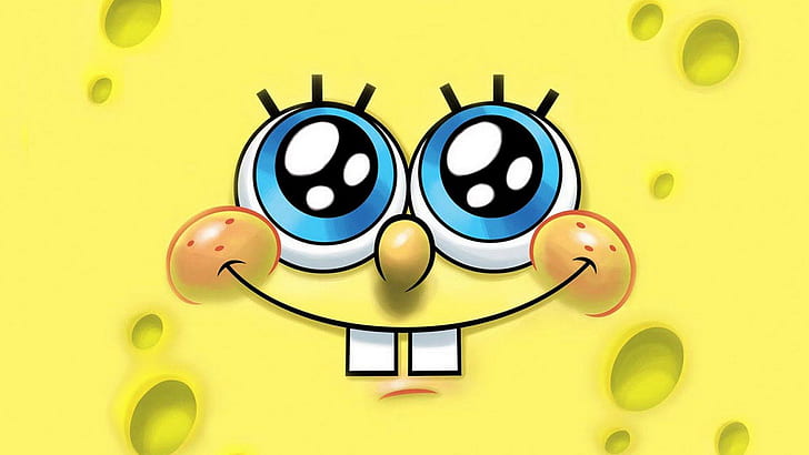 Губка Боб, мультфильм, желтый, маленький, зуб, глаза, Губка Боб, мультфильм, желтый, маленький, зуб, глаза, HD обои