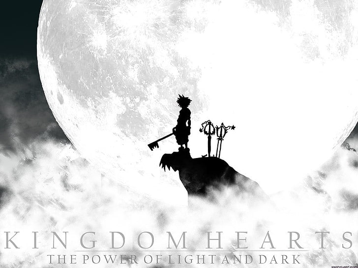 Kingdom Hearts wallpaper, Kingdom Hearts, Sora (Kingdom Hearts), Keyblade, Moon, HD wallpaper